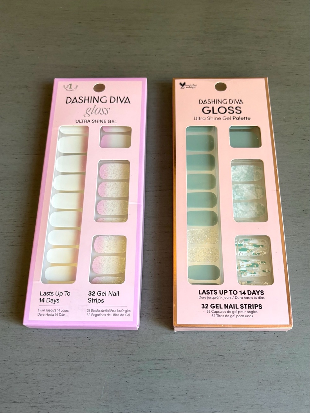 Dashing Diva Gloss Gel Nail Strips Multiple Pack - Desert Quartz, Strawberry NEW